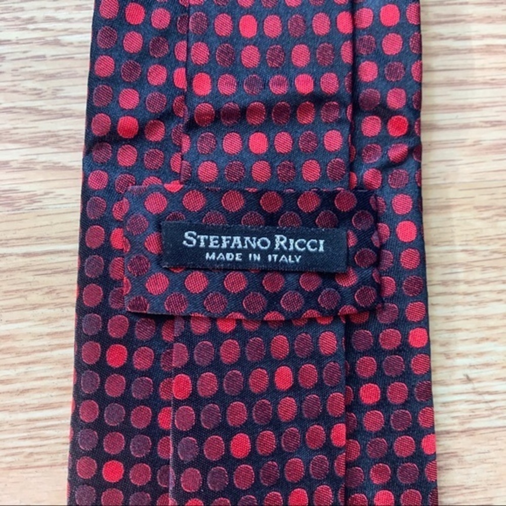 Stefano Ricci Black & Red Polka Dot Luxury Tie